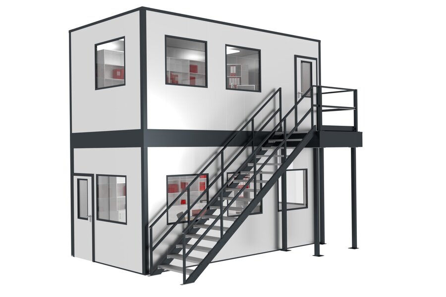 Hallenbüro mehrgeschossig_Doppelstockbüro